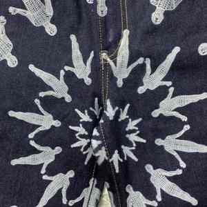 Jean pour homme personnalisé 100% coton, coupe droite, taille mi-haute, imperméable, coupe-vent, écologique, avec logo à la taille - Product Image 2