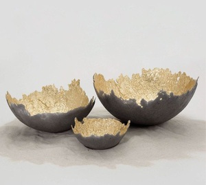 Luxury <b>Black</b> & Gold Bowl Set with Jagged Edge <b>Decorative</b> Serving Dishes for Premium Festive & Corporate Gifting - Product Image 1