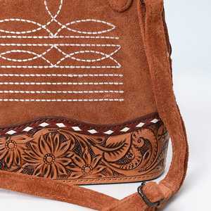 Bolso bandolera con cremallera y borlas ecológico bohemio de cuero de ante para mujer multiusos - Product Image 4