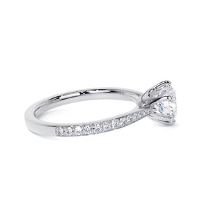 Bague en diamant de laboratoire de mariage 14K or blanc bijoux ronds F couleur VS1 clarté pour la fabrication de bijoux certifiés IGI - Product Image 4