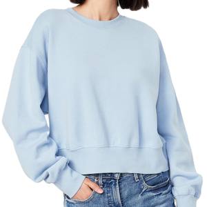 Multi colores mujer nuevo 2025 transpirable sostenible gota hombro corto longitud Tops Casual moda recortada sudadera - Product Image 1