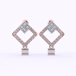 Superbes boucles d'oreilles en diamant de moissanite prisme en or rose blanc jaune massif 14 carats bijoux fins du vendeur indien - Product Image 3