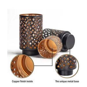Wholesale Luxury Moroccan <b>Black</b> Gold Metal Pillar <b>Holder</b> Lanterns Custom Sparkle Design Votive <b>Candle</b> <b>Holders</b> for Home Christmas - Product Image 5