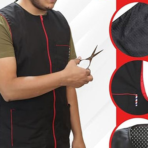 เสื้อกั๊กช่างตัดผม ซาลอน เอสเซนเชียล ทนทาน ผ้าเนื้อน้ำหนักเบา สวมใส่สบาย ใช้งานได้อย่างมืออาชีพ - Product Image 3