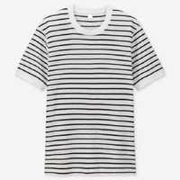 T-shirt pour homme à rayures horizontales blanc et noir, coupe régulière, col rond, tricoté, 95% coton, 5% élasthanne, séchage rapide, haute qualité, best-seller