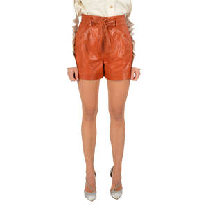 Solid Pattern Genuine Cowhide <b>Leather</b> <b>Shorts</b> for <b>Women</b> Wholesale with Belts Stylish and Durable <b>Leather</b> <b>Women</b> <b>Shorts</b> - Product Image 5