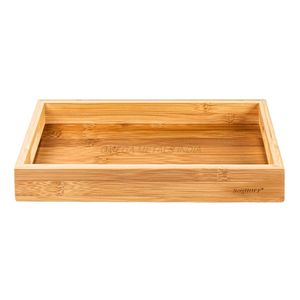 Bandeja de madera de acacia de lujo en color caoba rico con forma ovalada elegante y acabado texturizado Ideal para la decoración del hogar - Product Image 1