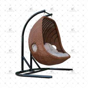 Columpio o hamaca de ratán de resina sintética polivinílica de 2 plazas de diseño elegante para jardín al aire libre, juego de muebles de mimbre para Patio - Product Image 2