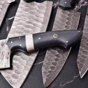 Juego de Cuchillos de Chef de Acero de Damasco con Mangos de Resina, Cinco Piezas, Forja Nórdica, Hechos a Mano, Cuchillos Profesionales OEM - Product Image 2