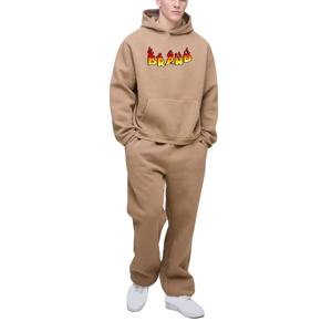 Ensemble de survêtement vintage pour homme avec logo brodé personnalisé, service OEM, 400 GSM, 100% coton, poids lourd, sweat-shirts chauds d'été - Product Image 1