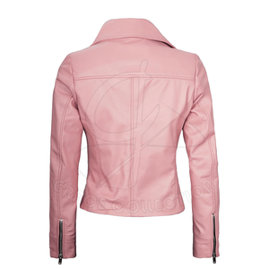 Chaqueta de cuero de punto XL de moda para mujer con hombro caído diseño personalizado bordado bolsillo piel decoración invierno tinte - Product Image 3