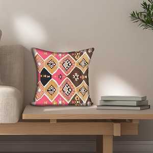 Cojín con Estampado Kilim Bohemio - Cojín Kilim Turco Vintage, 8"x8" - 20x20 cm - Product Image 2