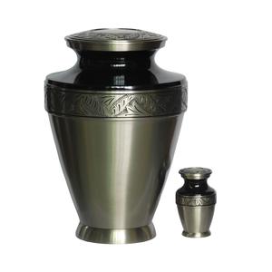 Urnas de cremación de latón modernas de alta calidad, Peltre grabado y acabado de Color verde para cenizas humanas, suministros funerarios de Metal - Product Image 6