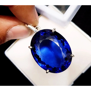Colgante de Topacio Azul Natural Certificado de Calidad AAA+ con Corte Ovalado de 91.45 Ct, Gema Suelta Cus-Jew145 - Product Image 3