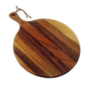 Meilleures ventes : Plateau et pelle à pizza ronds en bois d'acacia, style italien, modèle TQC 7126, résistant au four, ustensile de cuisson en bois - Product Image 2