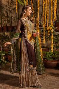 Lehenga choli อินเดีย & ปากีสถานสำหรับผู้หญิงชุดปาร์ตี้งานแต่งงานงานปักด้วยมือสำหรับผู้ใหญ่ - Product Image 4