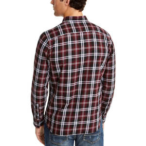 Camicia Casual da Uomo American Rag Gabe a Quadri Rossa Taglia Media Antipiega in Flanella con Colletto a Cappuccio Maniche Corte e Lunghe per l'Autunno - Product Image 2