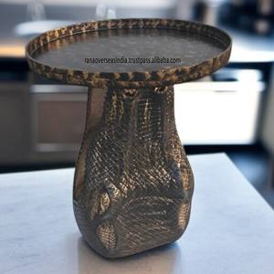 Table d'appoint ronde en métal durable au design antique moderne et élégant forme personnalisable pour chambre à coucher salon bureau-Rana Overseas Inc - Product Image 3