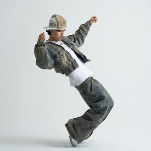 <span class=keywords><strong>Jeans</strong></span> en denim délavé vintage DiZNEW pour hommes, coupe ample, jambe <span class=keywords><strong>large</strong></span>, effet empilé, logo embossé, style streetwear, poches - Product Image 4