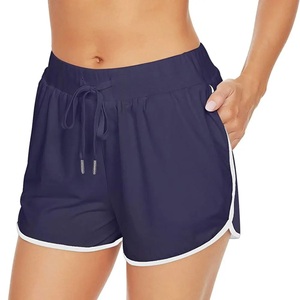 Pantalones Cortos Deportivos Híbridos para Mujer, Elegantes y Flexibles, con Dobladillo Dividido, para Entrenamiento Cruzado, de Poliéster y Algodón, con Ribete Blanco, Resistentes a la Decoloración, con Estampado - Product Image 1