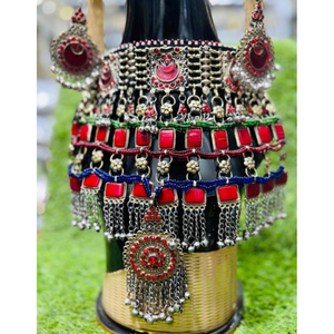 Ensembles de bijoux afghans prêts à expédier les plus exigeants 2024 vêtements de mariage et de fête Kuchi Vintage collier et boucles d'oreilles bijoux pour femmes - Product Image 3