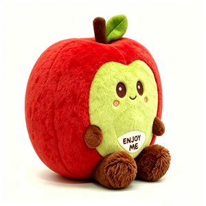 Customized Red apple plush, stuffed apple toy, cute fruit stuffed animal, apple plushie - Product Image 1