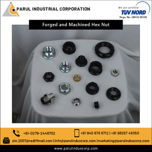 Tuerca hexagonal forjada de acero dulce recubierta de zinc pulido, sujetadores industriales personalizados mecanizados de un fabricante indio - Product Image 2