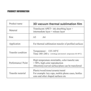 Diy Heat <strong>Printing</strong> Sublimation Transfer Film A3 <strong>A4</strong> Sheet 3D Vacuum Sublimation Film for Phonecase Keyboards Mouse Gamepads <strong>Plates</strong> - Product Image 6