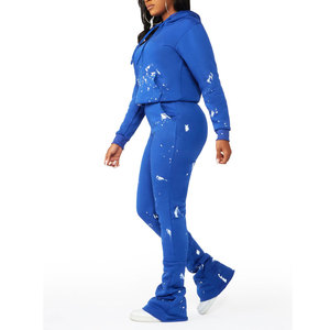 Venta al por mayor ropa deportiva unisex 100% sudaderas con capucha de lana de algodón de secado rápido pantalones de chándal conjuntos OEM al por mayor ecológico - Product Image 4