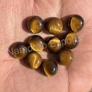 Ojo de Tigre Natural, Cabujón Redondo de 7x7 mm, Todos los Tamaños Disponibles, Parte Posterior Plana, Piedra para Fabricación de Joyas, Gemas Sueltas - Product Image 4