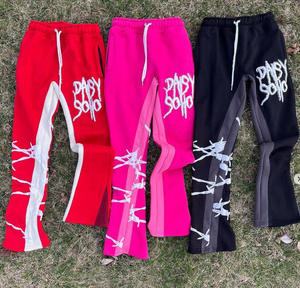 Men's High Quality Flare Sweatpants Fleece Cotton <b>Track</b> Pants Winter Casual Streetwear Skinny Stacked Unisex Eco-Friendly - Product Image 5