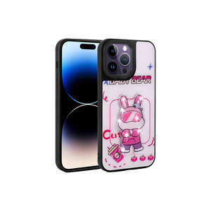 Funda de Silicona con Figura Icónica en Relieve Netzy para iPhone 14 Pro, Blanca Luminosa, para Teléfono Móvil - Product Image 1