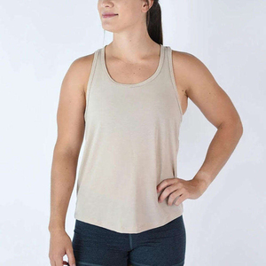 Camiseta sin mangas hecha en el mejor material para mujer a la venta, camisetas sin mangas de color liso de fibra de bambú y algodón de talla grande para mujer - Product Image 5