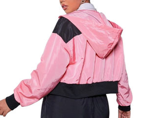 High Street Nylon Chaqueta de mezclilla para mujer Forro de malla de secado rápido Cortavientos con cremallera Cortavientos Logotipo bordado impreso personalizado - Product Image 6