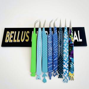 Pince à cils inférieure de qualité supérieure pour extension de cils 45 60 pince à épiler durable en acier inoxydable à 90 degrés avec logo personnalisé - Product Image 1