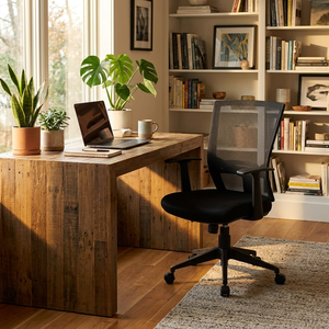 New Orleans Ergonomic Office <b>Chair</b> Lift Feature Black Mesh Design Modern Style Adjustable Height Headrest PP Fabric Plastic - Product Image 4