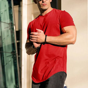 T-shirt de sport compressif 100 % coton et polyester, séchage rapide, respirant, écologique, uni, pour l'entraînement en salle de sport pour hommes - Product Image 5