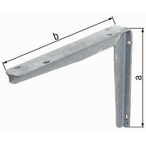 Soporte y Estante de Almacenamiento GAH, Longitud de la Consola 550 mm, Altura 300 mm, Acero Crudo Galvanizado en Caliente, Capacidad de Carga 110 kg - Product Image 1