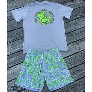 Ensemble de t-shirts courts pour hommes, couleur kaki douce, tissu jersey 100% coton, prix bas, survêtement pour l'été, nouveau style, impression de logo personnalisée - Product Image 2