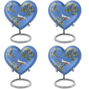 Paloma en urna de árbol Urna para mascotas en forma de corazón Juego de 4 de 3 pulgadas Estilo americano - Product Image 1