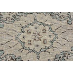 Alfombra de lana turca vintage de 37x68 pies, área grande, diseño de retales bohemio marrón beige para pasillo, habitación, respaldo de látex, rectángulo clásico - Product Image 5