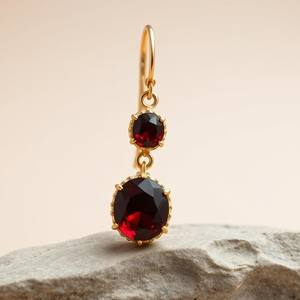 Boucles d'oreilles en argent sterling massif 925 avec grenat Gemstone Fashion Dangle Style pour les femmes - Product Image 6