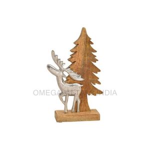 Escultura de Reno con Base de Aluminio y Madera para Decoración Navideña, Adornos Navideños Más Vendidos, Fabricante - Product Image 3