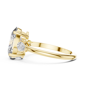 Anillo de Compromiso de Diamante Ovalado Cultivado en Laboratorio, Chapado en Rodio, Estilo Hip Hop, Personalizable, Oro Sólido de 14K, Certificado IGI de 3ct - Product Image 2