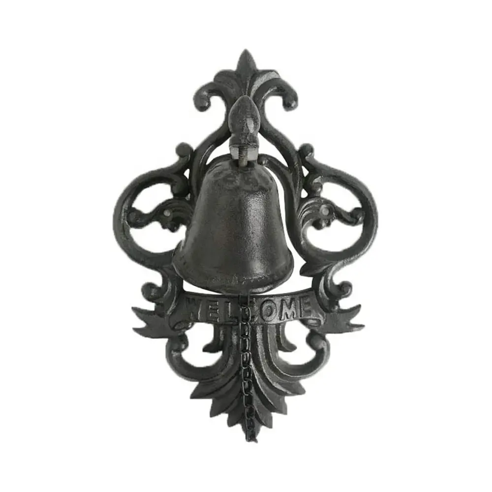 Coleccionables de metal, campana de puerta de hierro fundido rústico Vintage, campana de puerta de campo, campana de puerta decorativa pesada