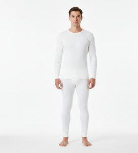 Traje Térmico Blanco para Hombre, Listo para la Temporada, con Mangas Largas, Tejido Suave y Transpirable que Brinda Calor para el Invierno - Product Image 4