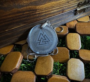 Custom Handmade Christian Viking Pendant Collectible Coin Shape Damascus Steel <b>Locket</b> Necklace - Product Image 4
