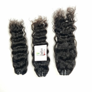 Wholesale Indian Natural Women Water Wave Style Cuticle Aligned Virgin Deep Wave Remy None Chemically Processed Wavy human <b>Hair</b> - Product Image 4