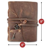 Cuaderno de cuero impreso vintage con 100 hojas en espiral y regalo de encuadernación de costura