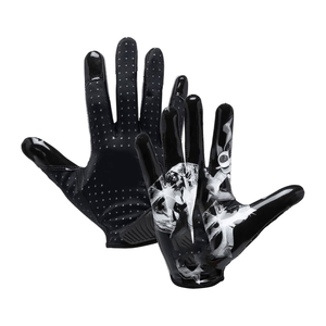 Guantes de fútbol americano hechos en fábrica, diseño de receptor antideslizante, agarre de látex de cuero transpirable, pantalla táctil impermeable, práctico - Product Image 4